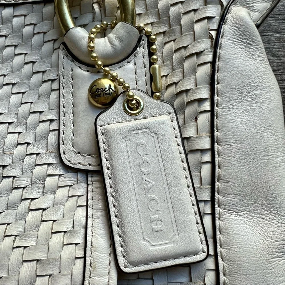 Coach Vintage Plaid Beige Leather Shoulders/Crossbody/Satchels Bag